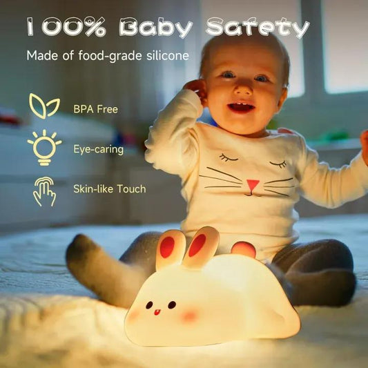Rechargeable Silicone Bunny Night Light for Kids