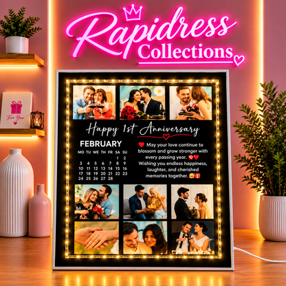 Personalized LED Birthday Photo Frame – Custom Name, Photos & Birthday Message