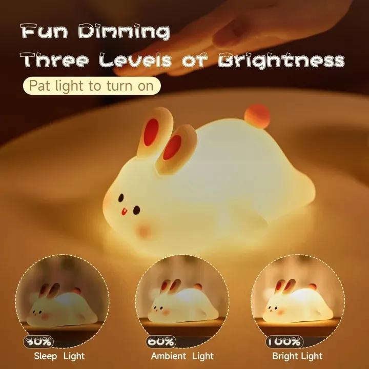 Rechargeable Silicone Bunny Night Light for Kids
